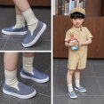 thumbnail image 2 of Yazi Toddler Canvas Sneakers for Girls Boys Casual Slip-on Loafers Shoes Flats for Little Kids, 2 of 12