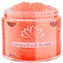Organic Grapefruit Scrub, Salt Scrub for Smooth & Soft Skin, Great Gift For Women, Natural Face & Body Scrub, Amazing Skin Exfoliator by White Naturals 10 oz