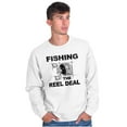 thumbnail image 5 of Fishing Reels Funny Fisher Pun Joke Men's Crewneck Sweatshirt Brisco Brands S, 5 of 6