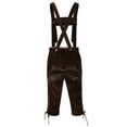 thumbnail image 3 of Oktoberfest Costume Men German Bavarian Lederhosen Trousers for Men Embroidery Strap Pants Vintage Faux Fleece Party Dress Pants Dark Coffee S, 3 of 7