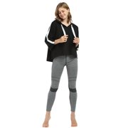 Flyingstar Women’s Casual Hoodie Sweatshirt, Solid Cropped Jumper Tops, 3/4 Sleeve Oversized