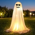 thumbnail image 5 of Kdkad Halloween Light Up Ghost Decor, 33 In Spooky Cute Standing Ghost, Halloween Decorations for Front Door Porch Yard Tree, Indoor Party Room Decor, 5 of 8