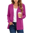 thumbnail image 3 of Perfectbot Women Knit Open Cardigan, Long Sleeve Relaxed Casual Layering Sweater Going Out Wear, 3 of 5
