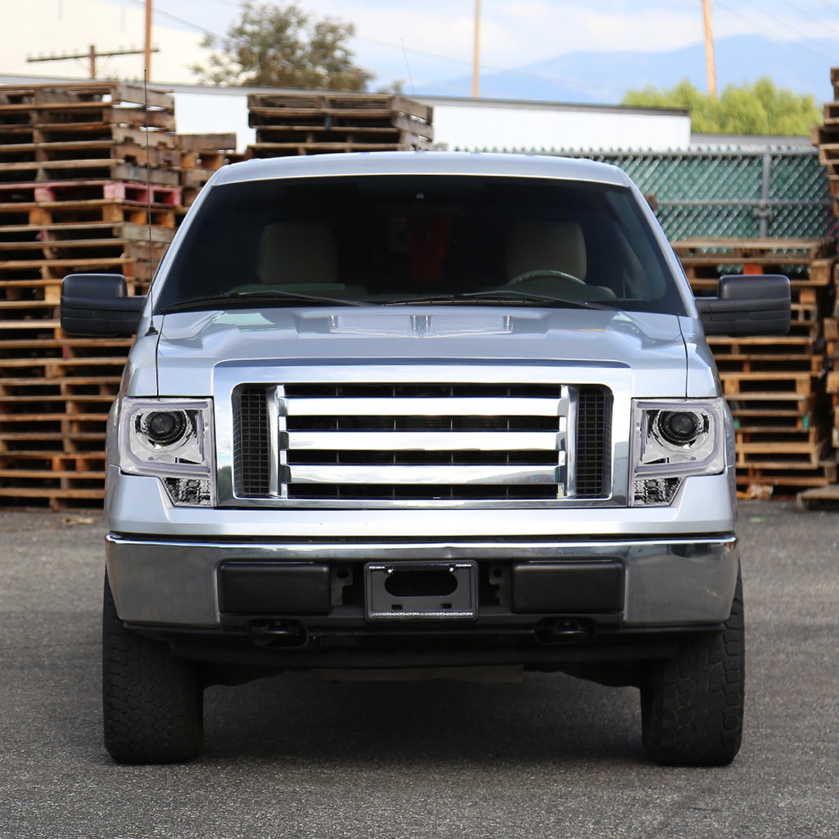 Ford F150 2009-2014 Black DRL Projector Headlights Tube LED Tail Lights