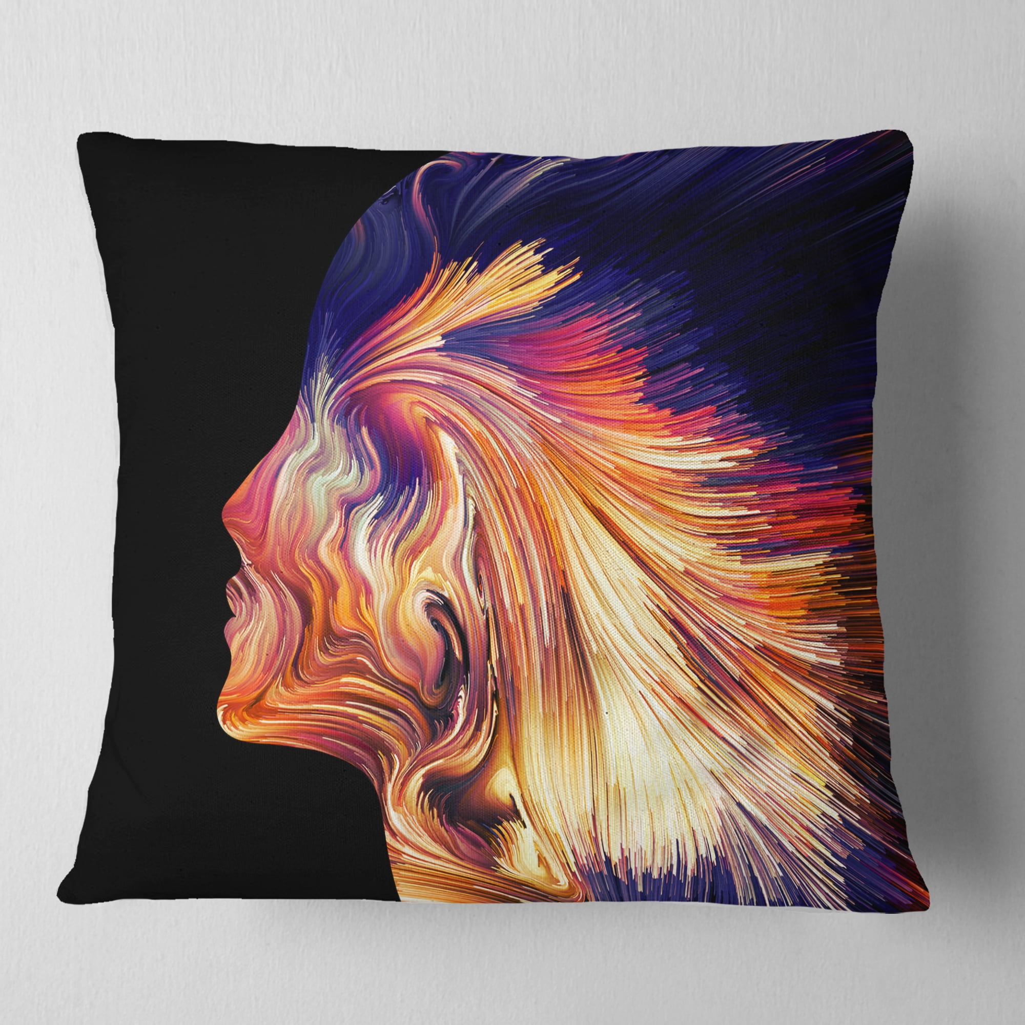 Designart Explosion of Thought - Abstract Throw Pillow - 18x18