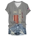 thumbnail image 6 of NMMUED Independence Day Shirts for Women 4th of July Patriotic Tops V Neck 250 Years Distressed Flag Graphic Tees Summer Casual Short Sleeve T-shirts Memorial Day Gray 3XL, 6 of 9