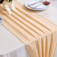 thumbnail image 4 of 5 Pack Champagne Chiffon Table Runner 10Ft Wedding Table Runner 29x120 Inches Sheer Romantic Tulle Table Runner for Wedding Decor Bridal Shower Baby Shower Birthday Party Cake Table Decoration, 4 of 7