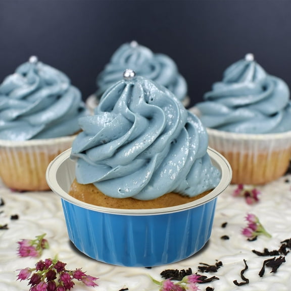 HEATSHAKING muffin baking cups Cupcake Baking Cups Aluminum Foil Oven Safe Baking Lovers Bakery 50Pcs