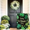 thumbnail image 5 of St Patrick's Day Shamrock Garden Flag, Double Sided Green Clover, Small Burlap Welcome, Polka Dots Holiday Yard Flag 12x18in, 5 of 7
