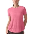 thumbnail image 3 of Tqcoqu Open Back Workout Tops for Women,Casual Short Sleeve Crew Neck Loose Athletic Gym Yoga Tshirts Clothes,Hot Pink Women's S-XL, 3 of 7