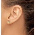 thumbnail image 3 of 14K Yellow Gold Green And Clear Cz Clover Horseshoe Hamsa Post Earrings (Width 7.9) (Length 7.7) - Jbsp, 3 of 5
