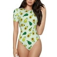 thumbnail image 2 of Goofa Cartoon Fruit Printed Women Rash Guard Short Sleeve,Tummy control Swimsuit Surfing Swimsuit Bathing Suit One Piece Swimsuit UPF 50-Small, 2 of 9