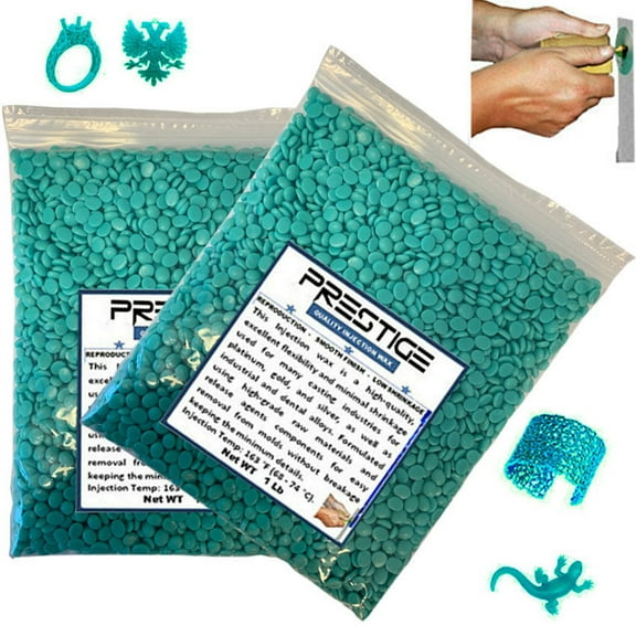 Prestige Injection Wax Flexible Aqua Wax Beads Jewelry Lost Wax Casting 2 Pound