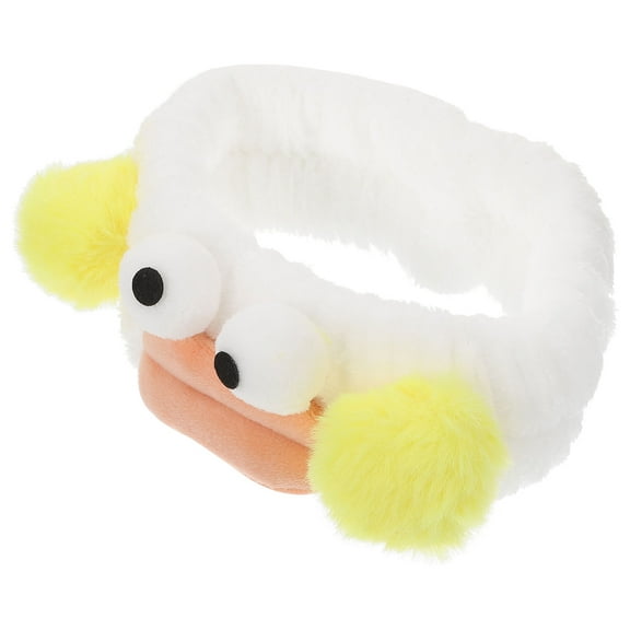 PAMINGONO 1Set Plush White Cartoon Headband for Girls with Ear Shape Design Suitable for Spa and Facial Washing