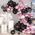 thumbnail image 1 of Kit de arco de globos MOXMAY, rosa metalizado y negro, 151 unidades, 1 of 7