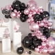 thumbnail image 1 of Kit de arco de globos MOXMAY, rosa metalizado y negro, 151 unidades, 1 of 7