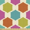 thumbnail image 1 of Colorful Fabric by the Yard, Geometric Arrangement with Oval Honeycomb Pattern Half Circles and Hexagon Shapes, Upholstery Fabric for Dining Chairs Home Decor Accents, 5 Yards, Multicolor by Ambesonne, 1 of 4