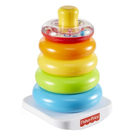 Fisher-Price Rock-a-Stack Ring Stacking Toy, Multicolor with Roly-Poly Base for Infants & Baby