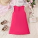 thumbnail image 5 of Vestido de la Niña de la Flor Blanca sin Mangas Verano Rojo Y Blanco de la Rodilla de la Falda de la Longitud Bolsos de Fiesta para los Niños Cumpleaños Vestido Al Aire Libre, 5 of 8