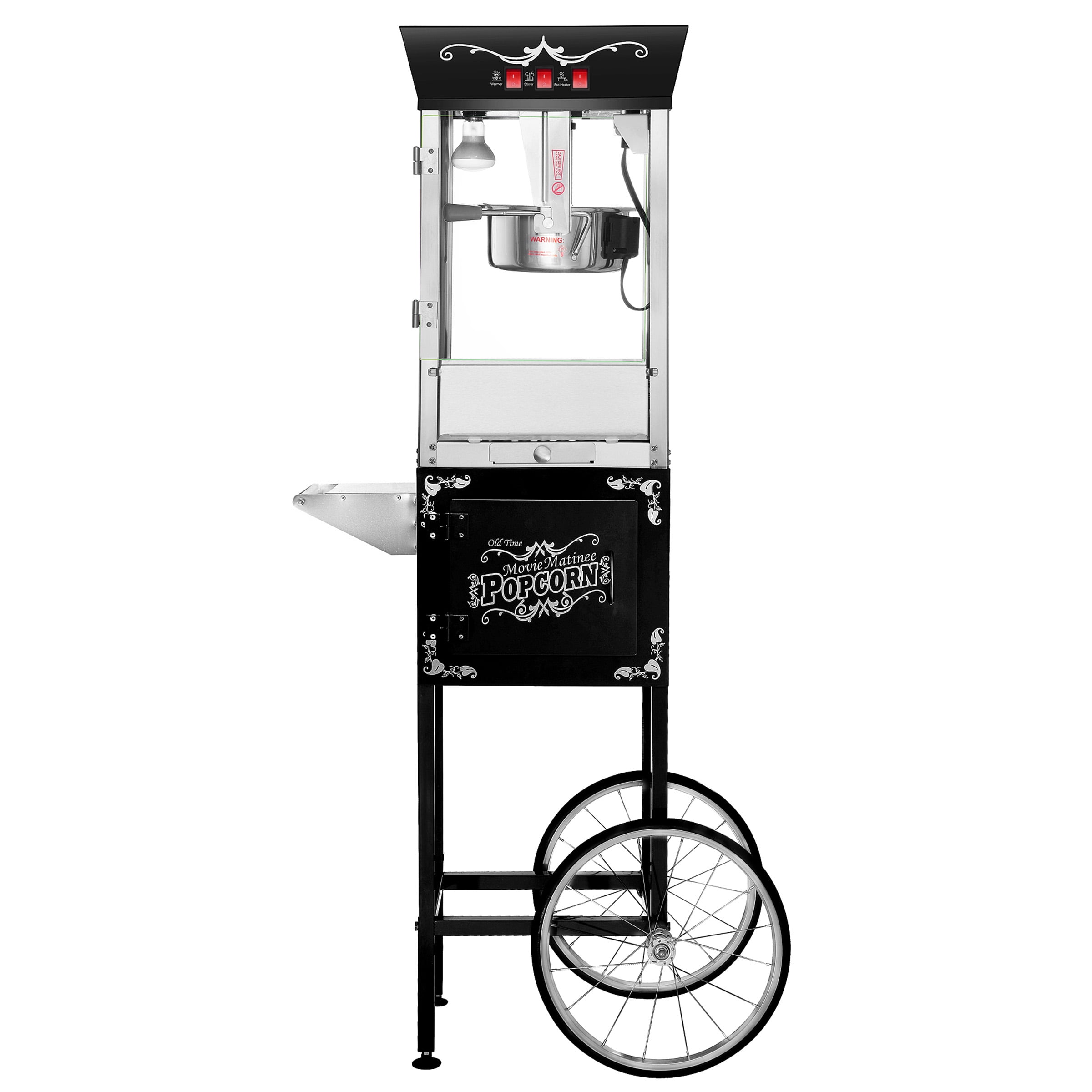 Great Northern Popcorn 3-Gallon Matinee Popcorn Machine with Cart (Black)