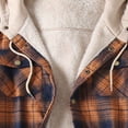 thumbnail image 5 of FAFWYP Plaid Flannel Shirts for Men with Hood, Plus Size Long Sleeve Button Down Hooded Shirts, Casual Fleece Lined Thick Warm Shacket Jacket Fall Winter Cardigan Coats Outerwear with Pockets, 5 of 7