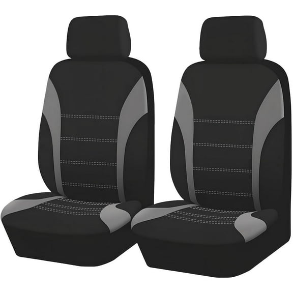 2 Pcs Car Front Seat Covers, Comfortable Breathable Automotive Seat Covers with Removable Headrest Cover, Sporty Car Seat Protector Cushion for Cars, Trucks, SUVs