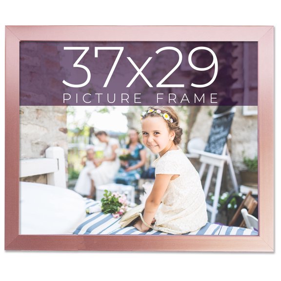 37x29 Frame Pink Real Wood Picture Frame Width 0.75 inches | Interior Frame Depth 0.5 inches | Rose