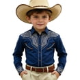 thumbnail image 4 of FINALGANG Boy's Western Cowboy Shirt Printed Long Sleeve Regular Fit Button Down Shirts Boys Western Shirts Kids Cowboy Style Festival Party Tops 6-7 Years, 4 of 4