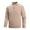 Khaki, variant on Men's Cotton Knit Polo Sweater Fall Winter Casual Long Sleeve Heavyweight Collared Thermal Pullover Jumper Tops (XL, Navy)