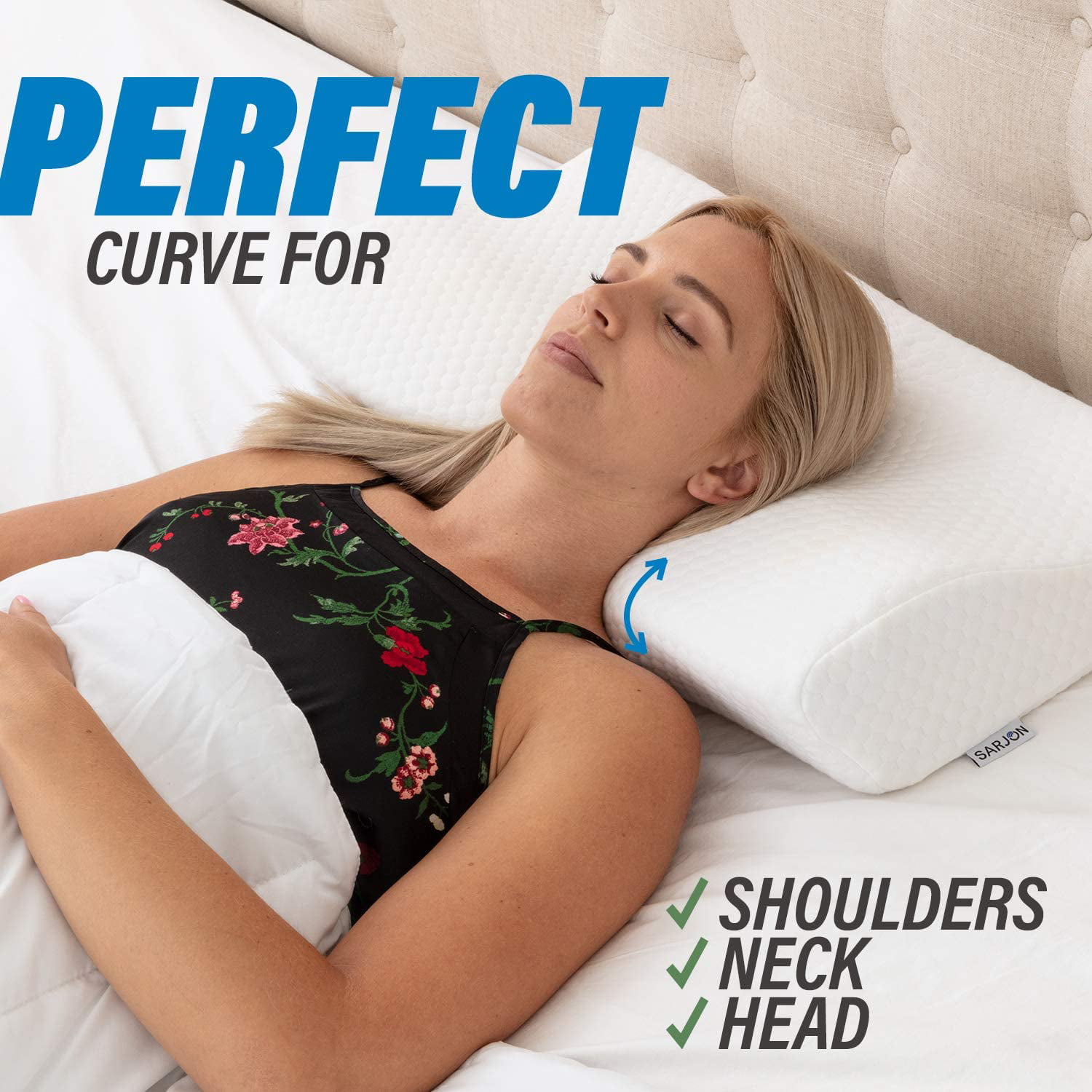 Leyuee Orthopedic Pillows Memory Foam Neck Pillows Cervical Contour Neck Care Pillows Soft Rebound Great for Buffer Head Shoulders Relax Neck Cervical Health Care 
