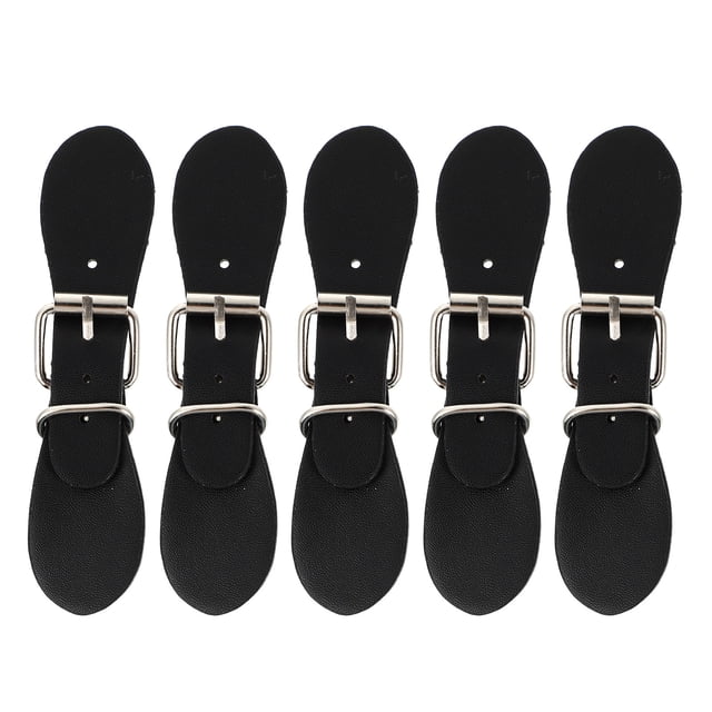 5 pares de hebillas de cuero sintético con cierre de palanca para cinturón, botones y broches para abrigo.