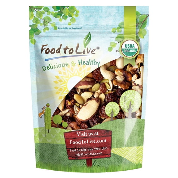 Organic Vitality Snack Mix, 1 Pound — Kosher, Raw, Vegan - by Food to Live