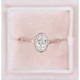 thumbnail image 4 of Solitaire Jewels Dainty Bezel Set Oval Moissanite Engagement Ring For Women, 18K Rose Gold, 4 of 5