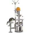 thumbnail image 1 of PawHut 71" Cat Tree Tower with Scratching Posts, Condo, Bed, Light Grey, 1 of 9