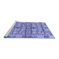 thumbnail image 2 of Ahgly Company Machine Washable Indoor Round Abstract Blue Modern Area Rugs, 3' Round, 2 of 4