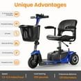 thumbnail image 5 of THLAND 3 Wheel Mobility Scooter - Portable Folding Electric Mobility Scooter Ideal for Seniors, Adults, Handicapped, and Elderly Travelers. Comes with Battery, Charger, and Basket Included，blue, 5 of 10