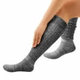 thumbnail image 6 of Jinhomg Men's and Women's Stockings Fall Winter Warm Knit Socks 2025 Fashion Solid DoublLayer Screw Pile Socks 3 Pcs Set Black M, 6 of 9