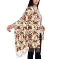thumbnail image 4 of Honeii Christmas Hat bear Print Scarf Oversized Scarf Tassel Fall Winter Thick Scarf Warm Shawl Women,Women's Scarves & Wraps, 4 of 8