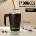 thumbnail image 3 of OUTSIDER Stainless Steel Vacuum Insulated Coffee Mug/Cup with Rotating Handle and Spill Proof Lid – Great Travel Tumbler for Outdoor, Home, Office – 17 ounces, Black, 3 of 10