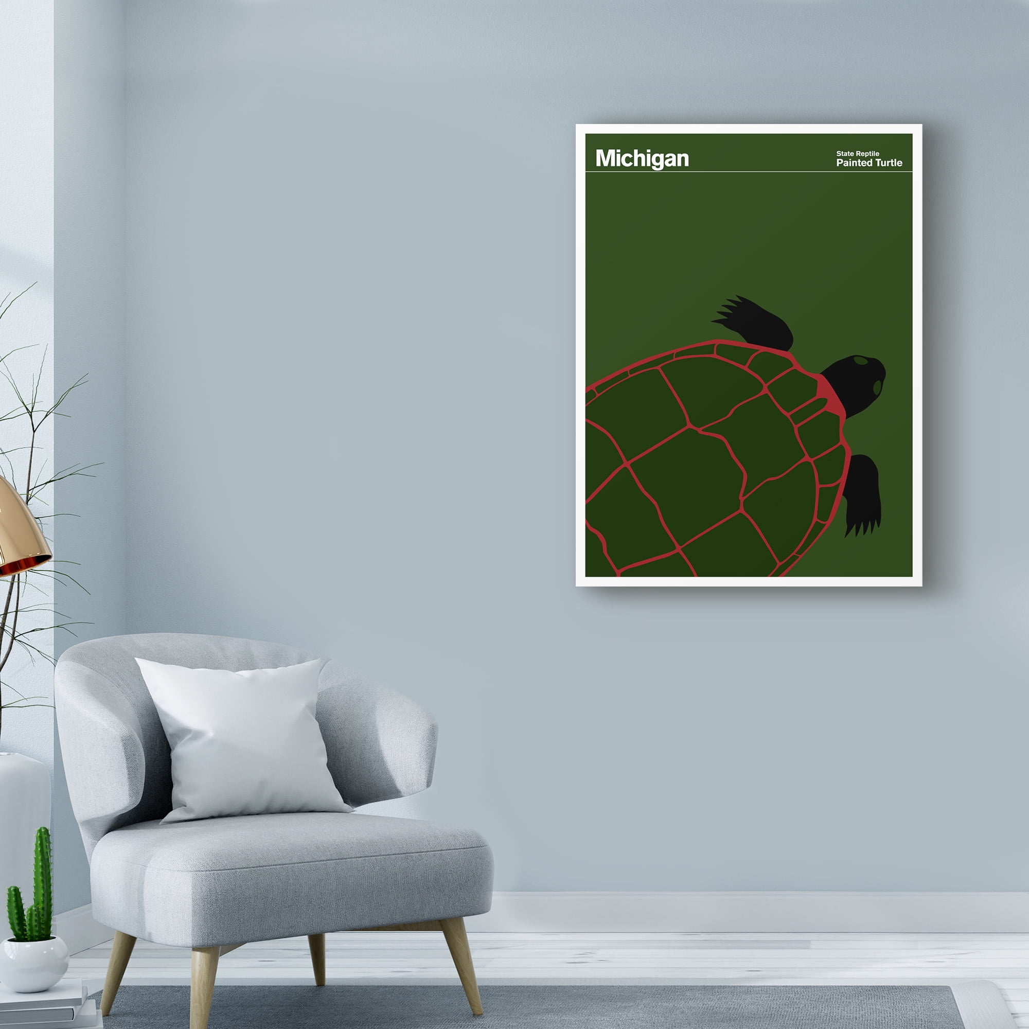 Trademark Fine Art 'Painted Turtle Michigan' Canvas Art by Print Collection - Artist