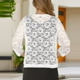thumbnail image 4 of IMENGL Ladies' solid color lace knitted cardigan v neck, White 2XL, Size M-2XL, 4 of 5