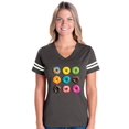 thumbnail image 1 of Womens Love Food Donuts Doughnuts Football V-Neck T-Shirt, 1 of 5