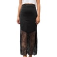 thumbnail image 3 of GJSYRH Women Lace Patchwork Skirts High Waist A Line Y2K Elegant Maxi Long Skirts Party Boho Skirt, 3 of 6
