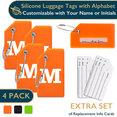 thumbnail image 1 of ComfiTime Luggage, Tags con Alfabeto: Maletas Tags de Silicona Aprobadas por la TSA, Bolsa de Viaje, Equipaje y Mochilas con Cubierta de Privacidad, Presilla de Acero Inoxidable, 1 of 1