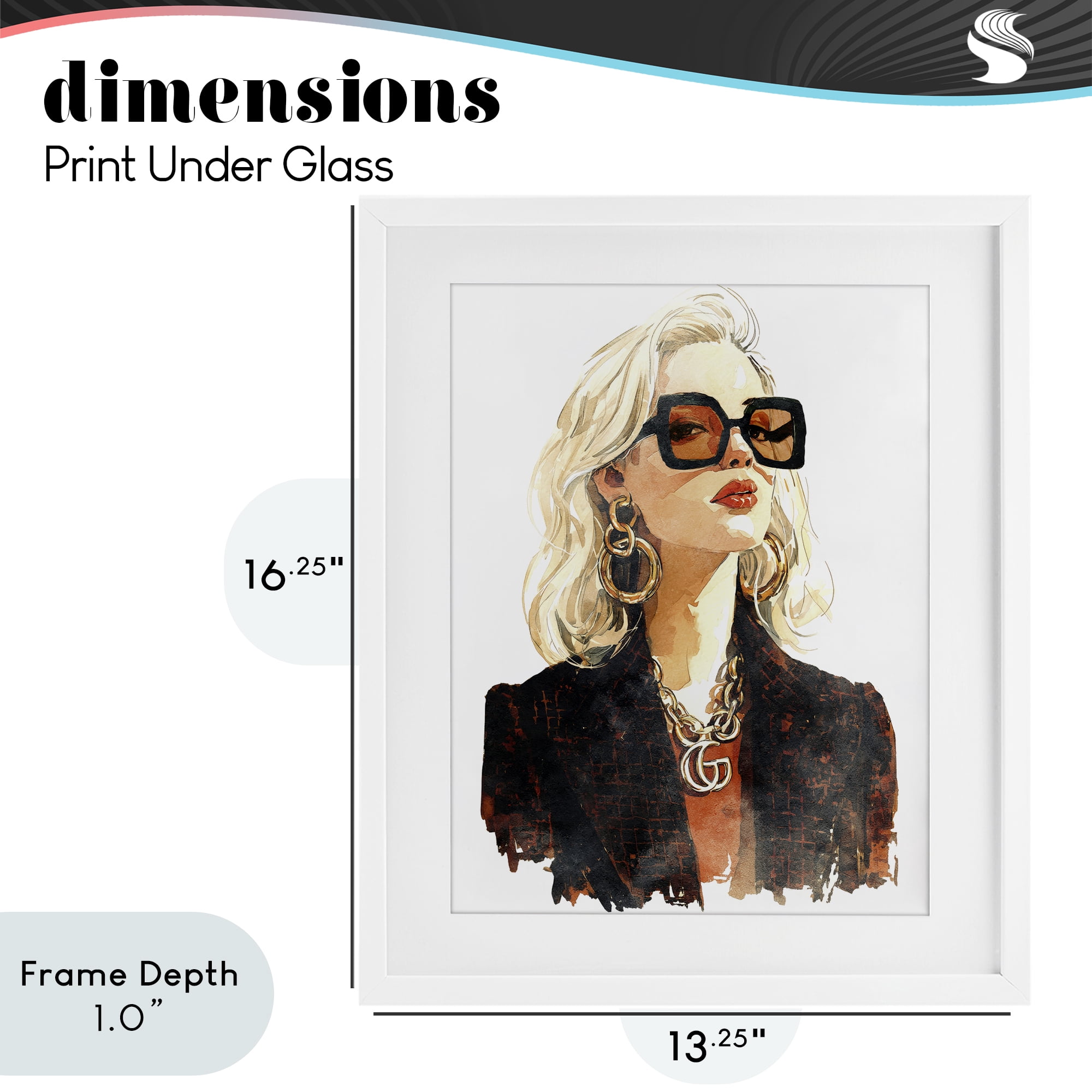 Stupell Industries Luxurious Gilded Gaze White Framed Print Under Glass, design by Svetlana Aleynikova
