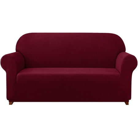 Subrtex 1-Piece Stretch Sofa Slipcover Non Slip Couch Cover (Loveseat  Wine)