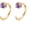 02-Feb-Amethyst, variant on 10K Solid Gold Huggie Half Hoop Birthstone Earrings for Women, Gold Colored Gemstone Tiny Cartilage Earring Hypoallergenic Jewelry Anniversary Birthday Gift 10mm