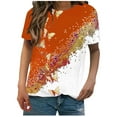 thumbnail image 1 of Birdeem Wome Fashion Butterflyprinted Short Sleeve Round-Neck Top Blouses, 1 of 6