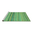 thumbnail image 2 of Ahgly Company Machine Washable Indoor Round Abstract Turquoise Blue Modern Area Rugs, 5' Round, 2 of 4