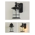 thumbnail image 3 of FSLiving Wall Mounted Lighting Plug-in Outdoor -Indoor Aluminum & Bubble Glass Wall Lamp Downward Fixture with UL Listed Waterproof Switch for Porch Light Backyard Lounges Dome Ancient Desigh Black, 3 of 8